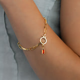 Dainty Baguette Birthstone Charm