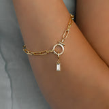 Dainty Baguette Birthstone Charm