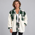 SUNNIE™ - Cozy Long Sleeve Button Down Checkered Jacket