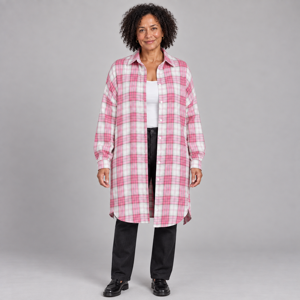PALOMA™ - Classy Button Down Plaid Long-Sleeve Jacket
