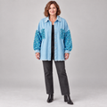 NENITA™ - Chic Oversized Sequin Hem Collared Button Down Jacket
