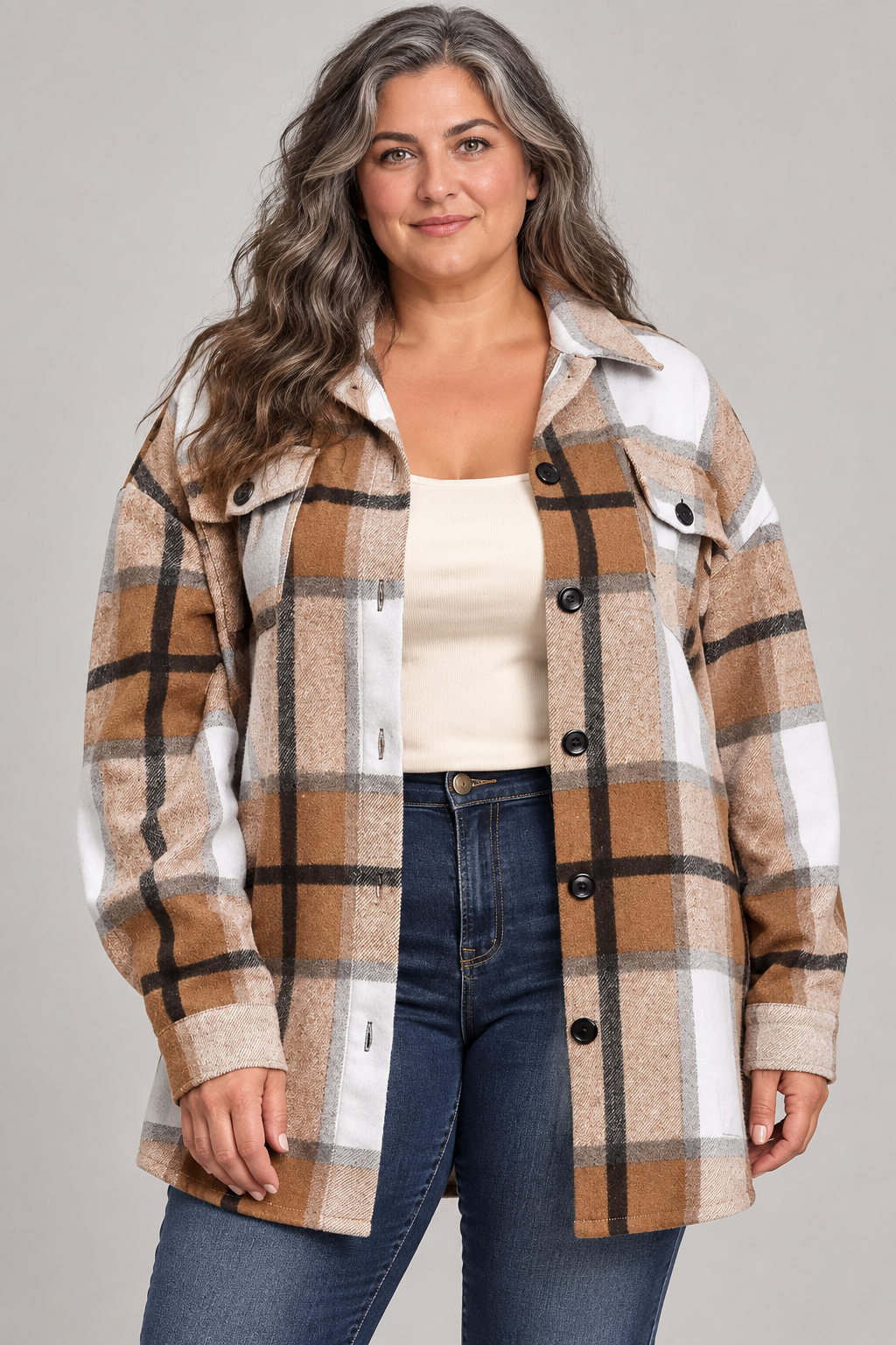 BRIGID™ - Stylish Plus-Size Shacket
