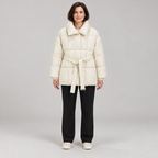 JASMINE™ - Cozy Thermal Stand Collar Waist Tie Zip-Up Coat for Winter