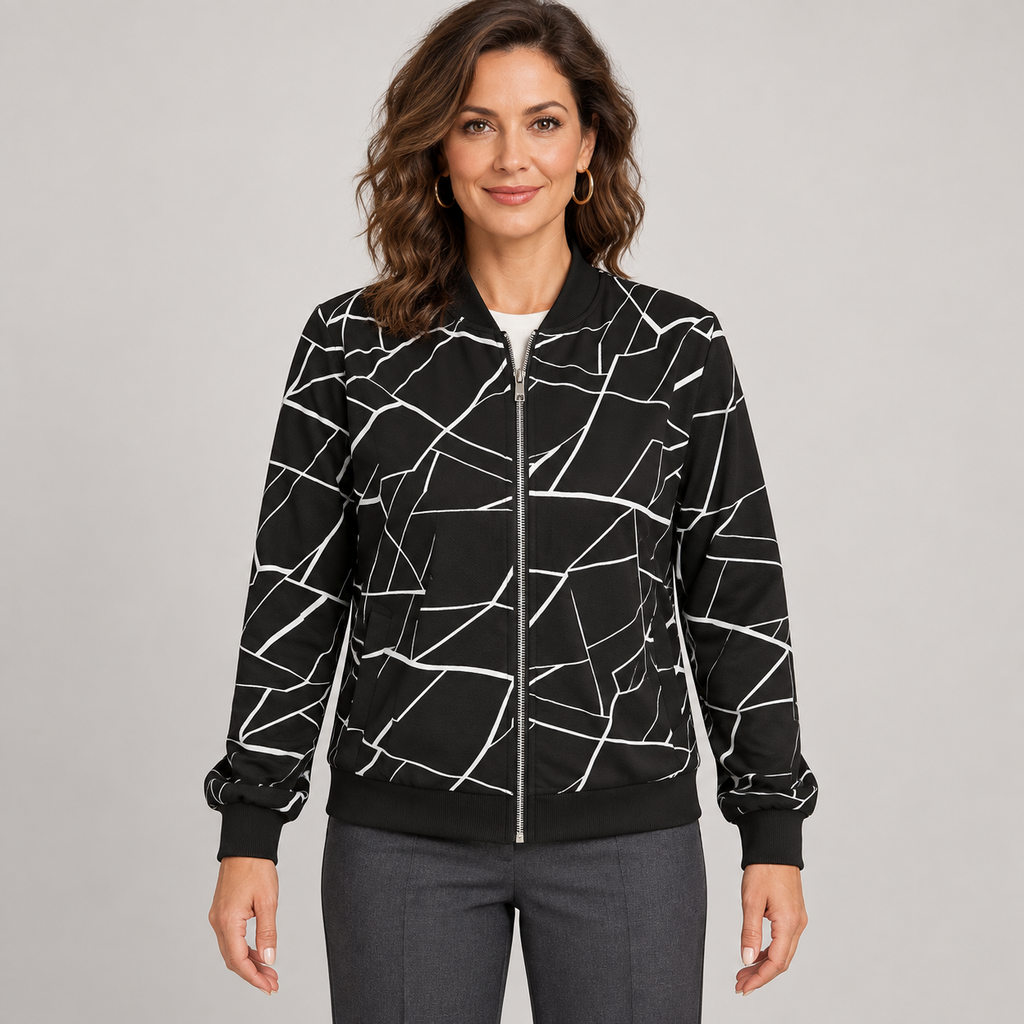 MILA™ |  Artistic Pattern Zip-Up Jacket
