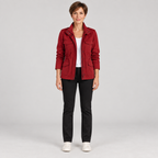 Women's Utility Cargo Jacket with Multi Pocket Drawstring Waist