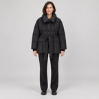 JASMINE™ - Cozy Thermal Stand Collar Waist Tie Zip-Up Coat for Winter