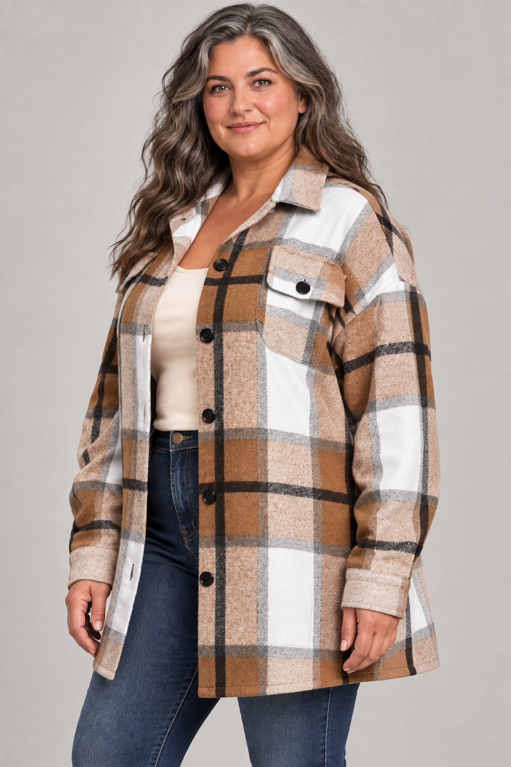 BRIGID™ - Stylish Plus-Size Shacket