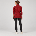 Women's Utility Cargo Jacket with Multi Pocket Drawstring Waist