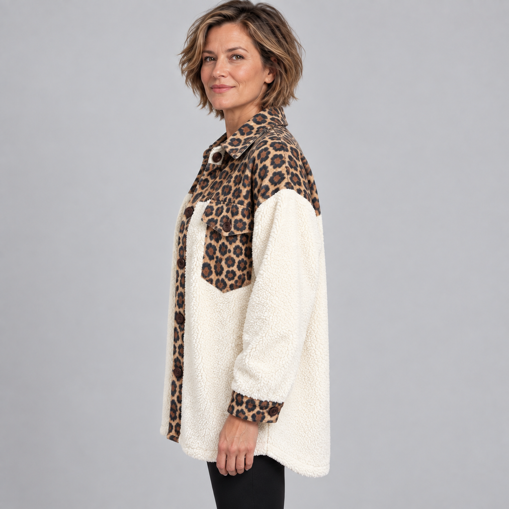SUNNIE™ - Cozy Long Sleeve Button Down Checkered Jacket