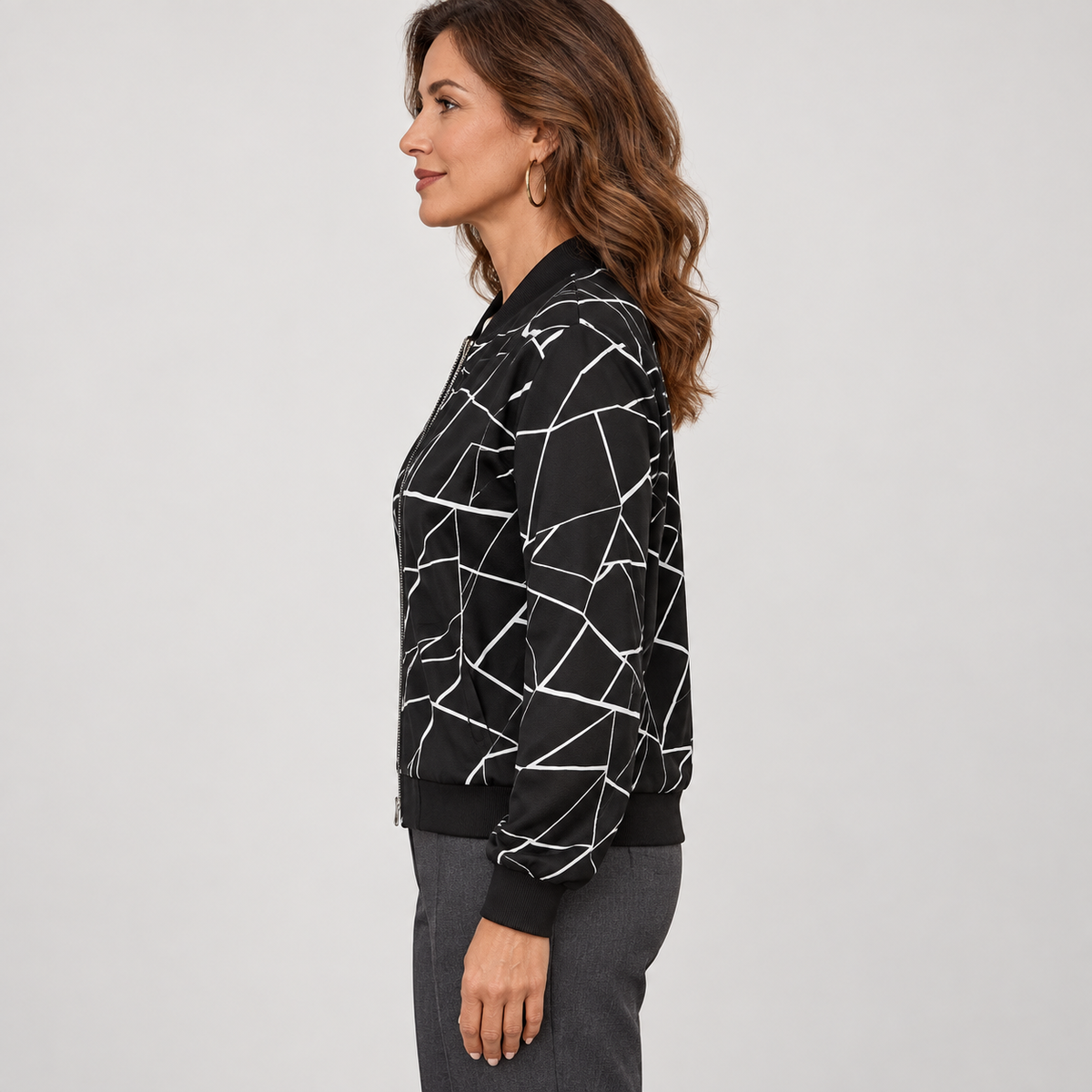 MILA™ |  Artistic Pattern Zip-Up Jacket
