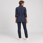 Women's Utility Cargo Jacket with Multi Pocket Drawstring Waist