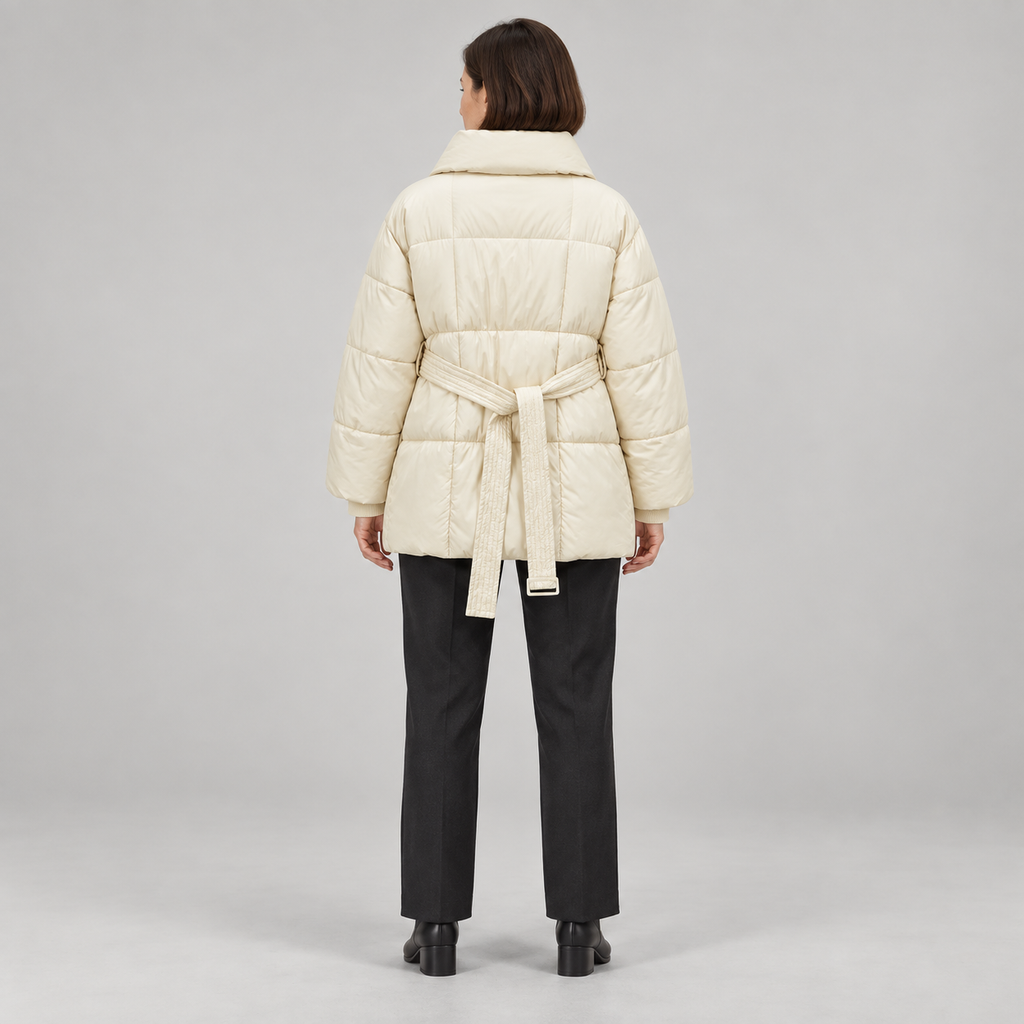 JASMINE™ - Cozy Thermal Stand Collar Waist Tie Zip-Up Coat for Winter