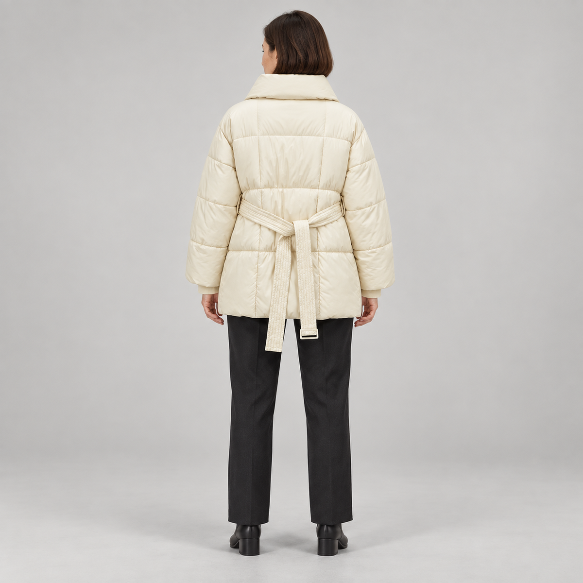 JASMINE™ - Cozy Thermal Stand Collar Waist Tie Zip-Up Coat for Winter