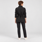 Women's Utility Cargo Jacket with Multi Pocket Drawstring Waist
