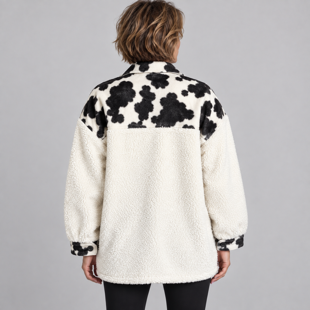 SUNNIE™ - Cozy Long Sleeve Button Down Checkered Jacket