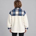 SUNNIE™ - Cozy Long Sleeve Button Down Checkered Jacket