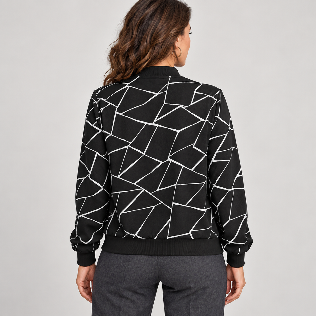 MILA™ |  Artistic Pattern Zip-Up Jacket