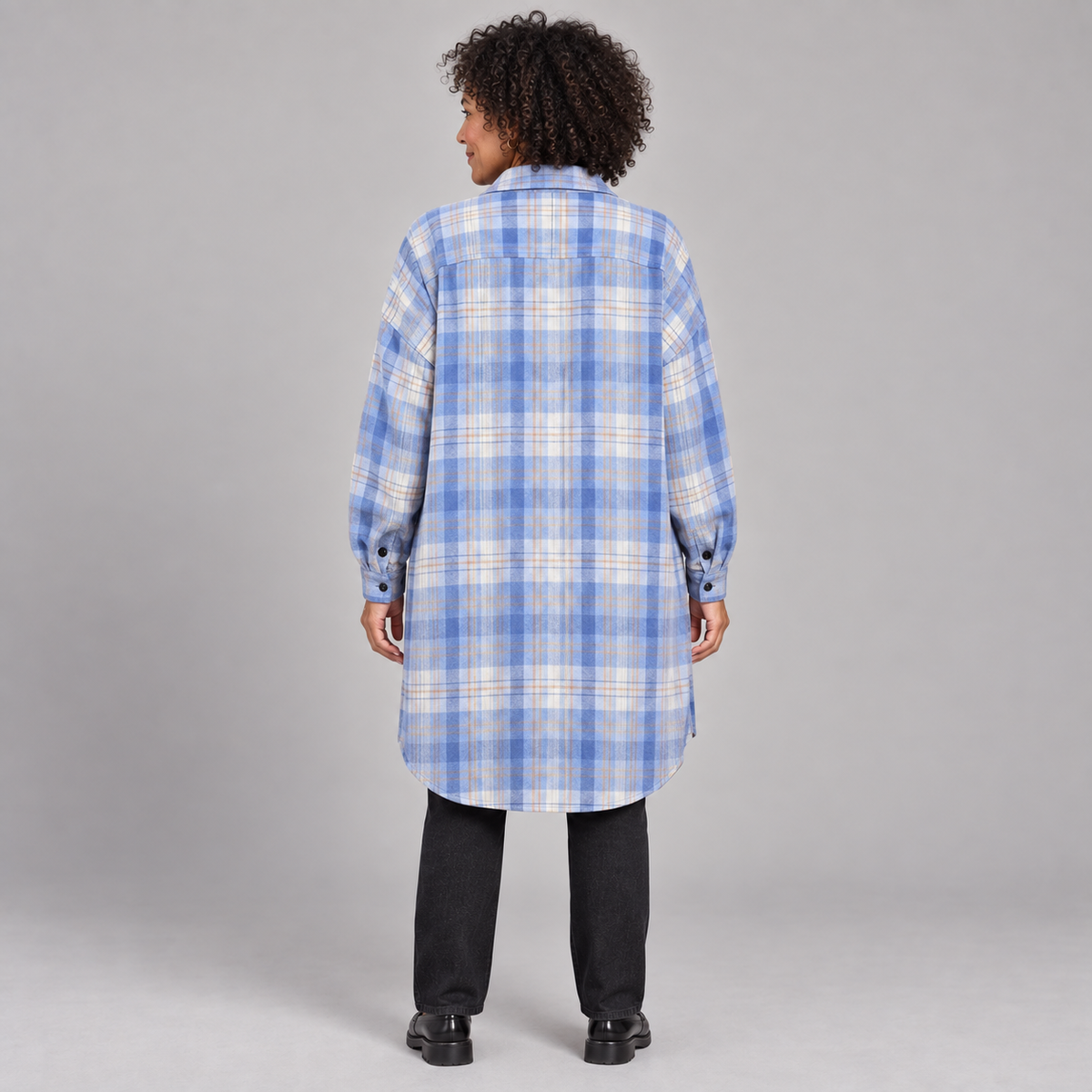PALOMA™ - Classy Button Down Plaid Long-Sleeve Jacket
