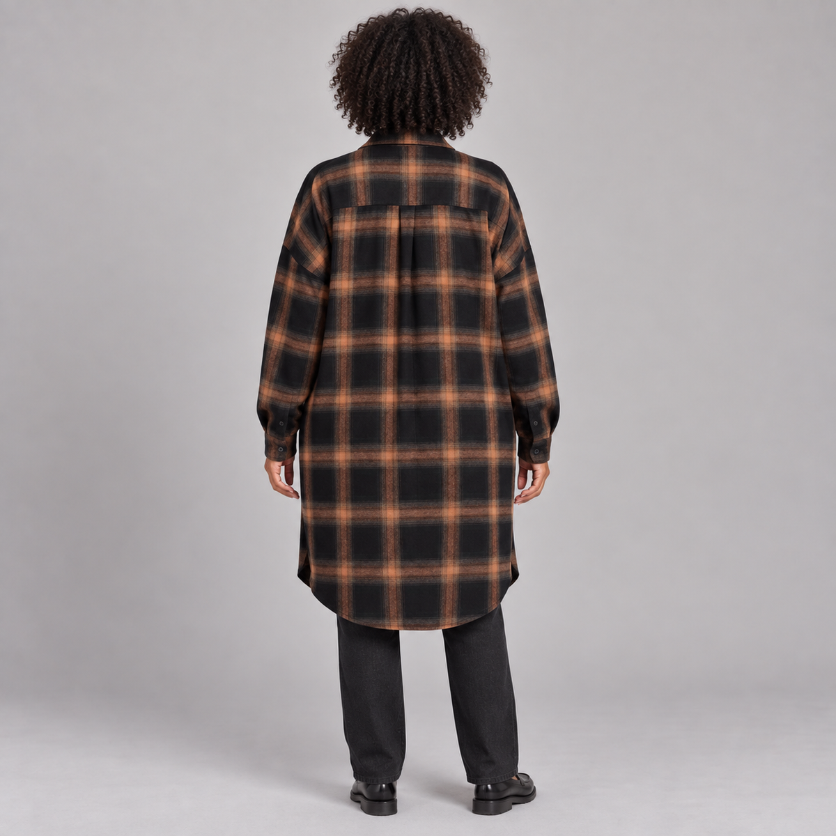 PALOMA™ - Classy Button Down Plaid Long-Sleeve Jacket