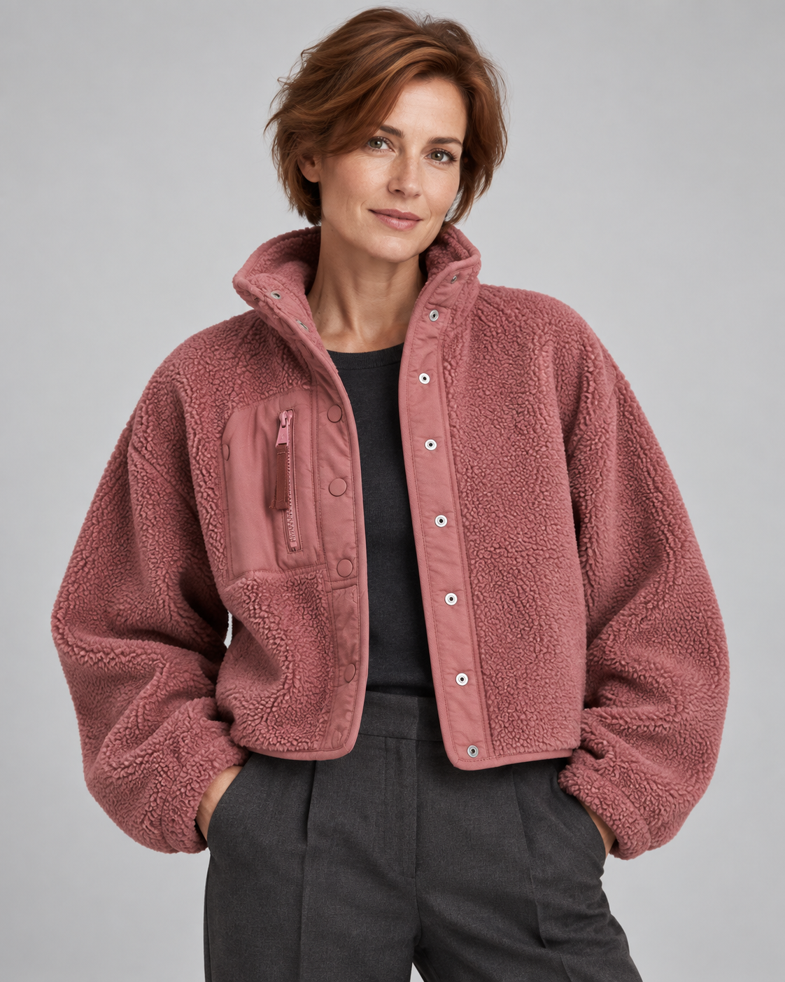 MANCY™ - Casual Button Down Cropped Jacket