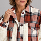 SUNNIE™ - Cozy Long Sleeve Button Down Checkered Jacket