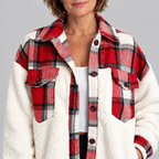 SUNNIE™ - Cozy Long Sleeve Button Down Checkered Jacket