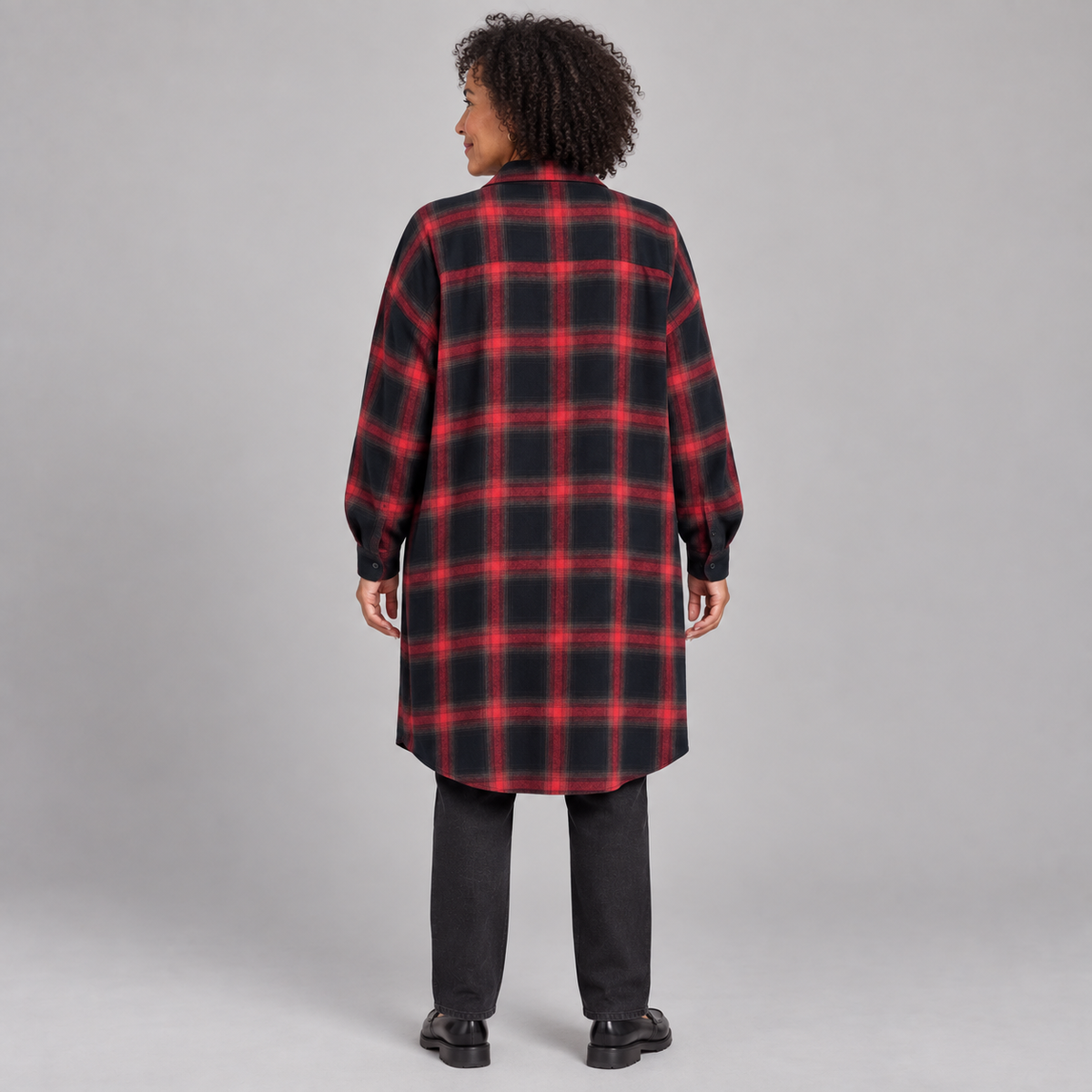 PALOMA™ - Classy Button Down Plaid Long-Sleeve Jacket