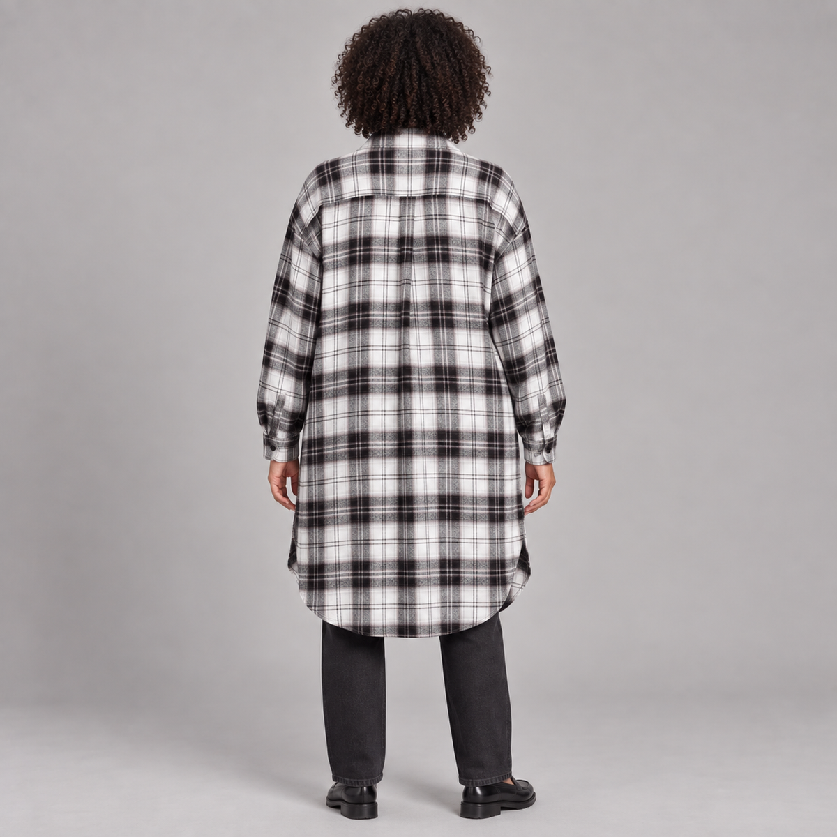 PALOMA™ - Classy Button Down Plaid Long-Sleeve Jacket