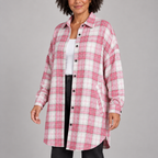 PALOMA™ - Classy Button Down Plaid Long-Sleeve Jacket