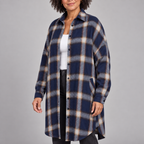 PALOMA™ - Classy Button Down Plaid Long-Sleeve Jacket