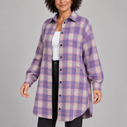 PALOMA™ - Classy Button Down Plaid Long-Sleeve Jacket