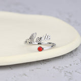Custom Name Birthstone Ring