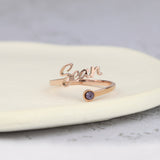 Custom Name Birthstone Ring