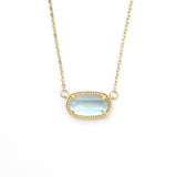 Oval Birthstone Pendant Necklace