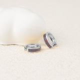 Opal Inlay Huggie Hoop Earrings