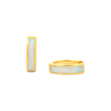 Opal Inlay Huggie Hoop Earrings