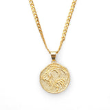 Astrological Sign Coin Pendant Necklace