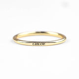 Sterling Silver Flat Top Super Tiny Stackable Name Ring