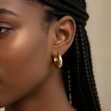Chunky Round Dome Huggie Earrings