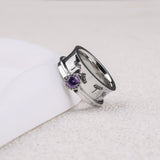 Silver Dandelion Birthstone Spinning Fidget Ring