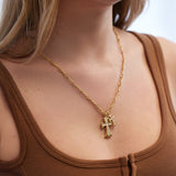 Double Cross Pendant Necklace