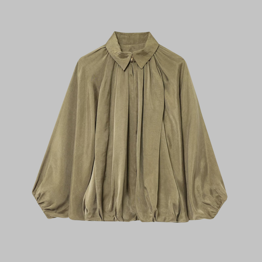 CHARLIZE™ - Vintage Oversized Puffed Batwing Sleeve Bomber Jacket