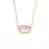 Oval Birthstone Pendant Necklace