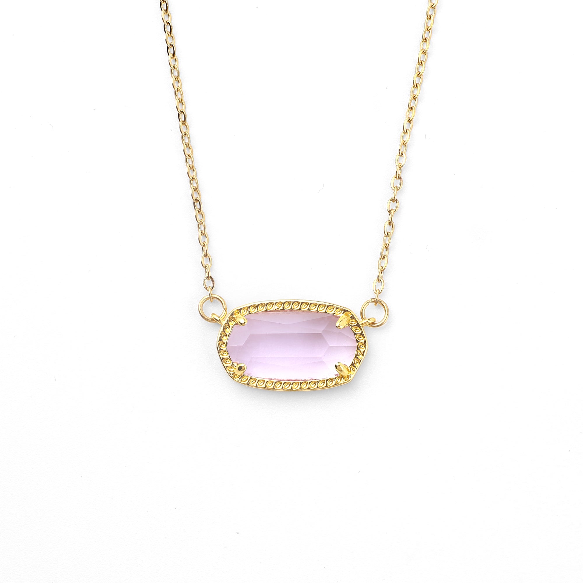 Oval Birthstone Pendant Necklace