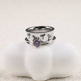 Silver Dandelion Birthstone Spinning Fidget Ring