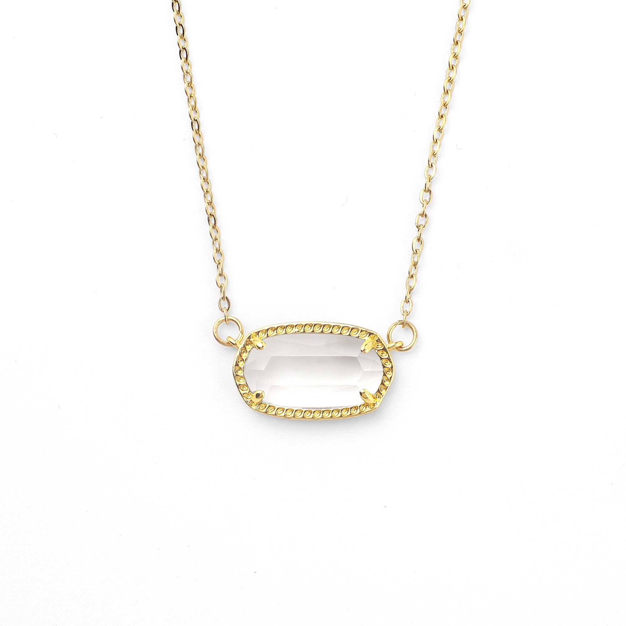 Oval Birthstone Pendant Necklace