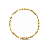 Gold Beaded Block Initial Bracelet