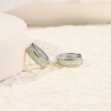 Opal Inlay Huggie Hoop Earrings