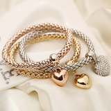 Solid Hearts Metal Bracelet