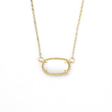 Oval Birthstone Pendant Necklace